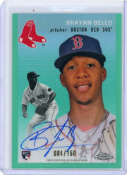 Brayan Bello 2023 Topps Chrome Platinum Anniv. autograph aqua ref. rookie card #'d 084/150