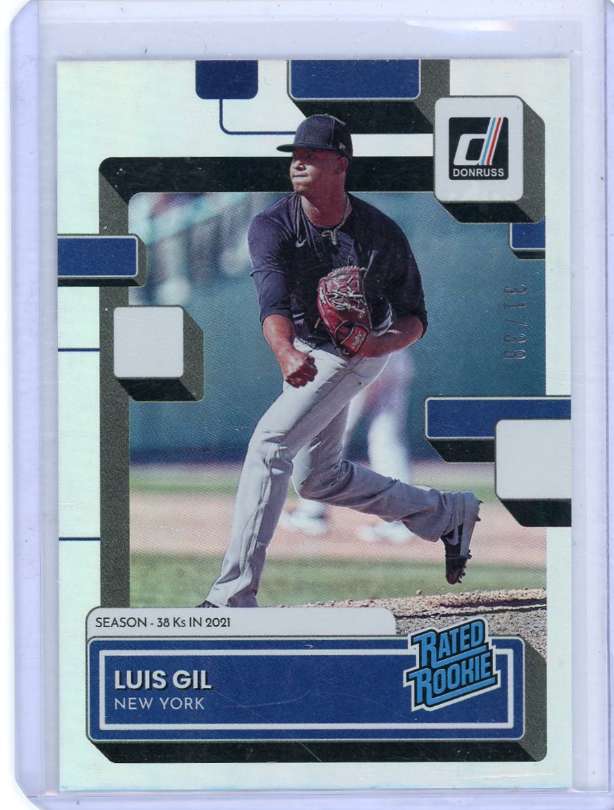 Luis Gil 2022 Panini Donruss Season Stat-Line rookie card #'d 31/38