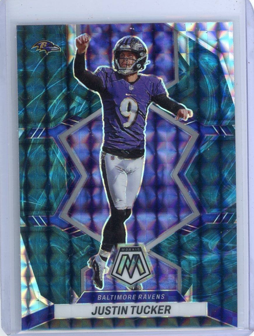 Justin Tucker 2022 Panini Mosaic Genesis prizm SSP