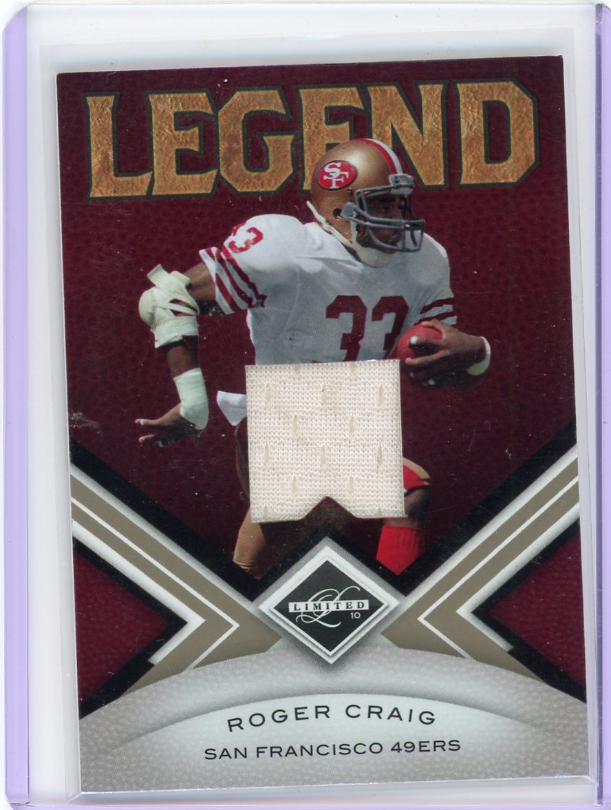Roger Craig 2010 Panini Limited Legend auth. game-used jersey relic #'d 152/199