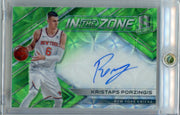 Kristaps Porzingis 2017-18 Panini Spectra In The Zone Green Scope Auto #'d 26/35