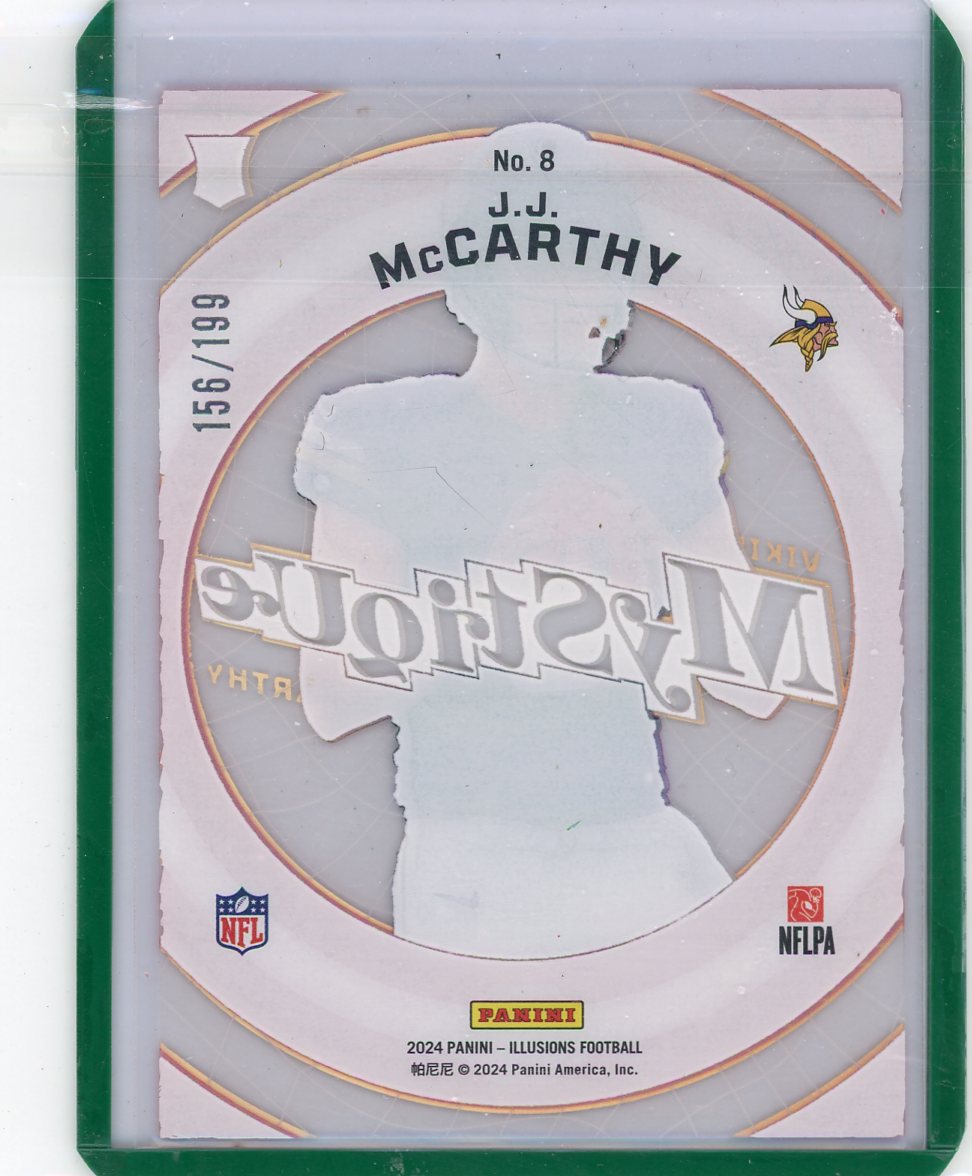 J.J. McCarthy 2024 Panini Illusions Mystique Red #'d 156/199 rookie card