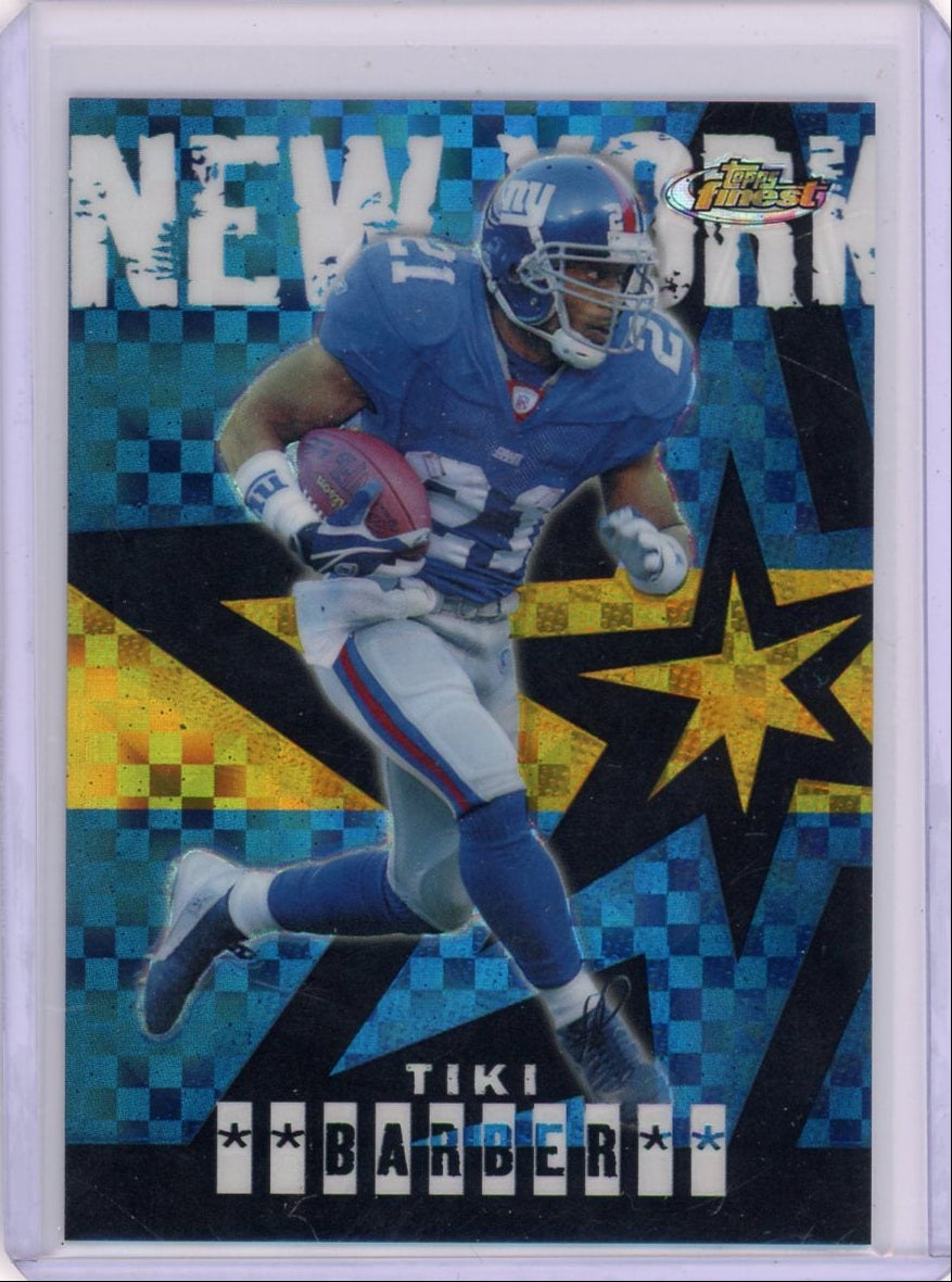 Tiki Barber 2004 Topps Finest Gold X-Fractor #'d 041/150