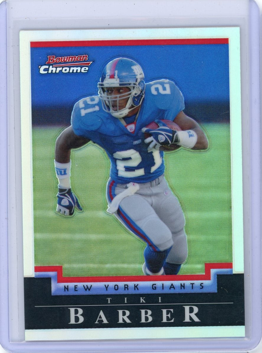 Tiki Barber 2004 Bowman Chrome refractor #'d 155/500