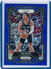 Tre Jones 2023 Panini Prizm blue shimmer prizm #'d 22/35