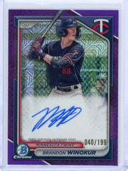 Brandon Winokur 2024 Bowman Chrome Mega/Mojo purple autograph #'d 040/199