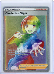 Gardenia's Vigor Pokemon Sword & Shield Astral Radiance Trainer Supporter Rainbow Secret Rare 202/189