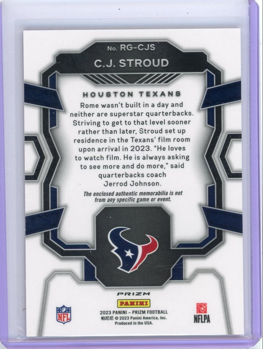 CJ Stroud 2023 Panini Prizm Rookie Gear Pink Patch