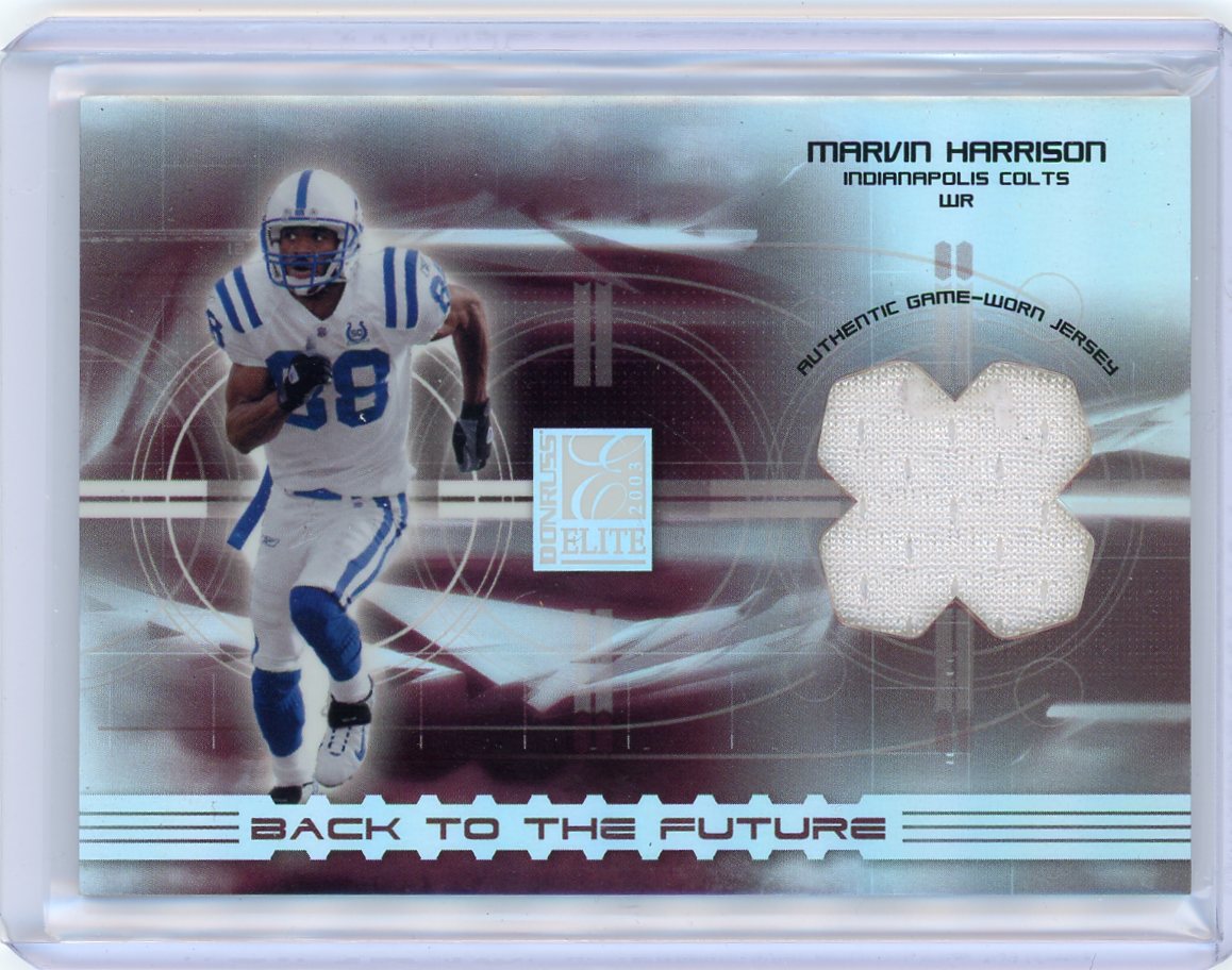Marvin Harrison 2003 Donruss Elite Back to the Future auth. game-used jersey relic #'d 012/250