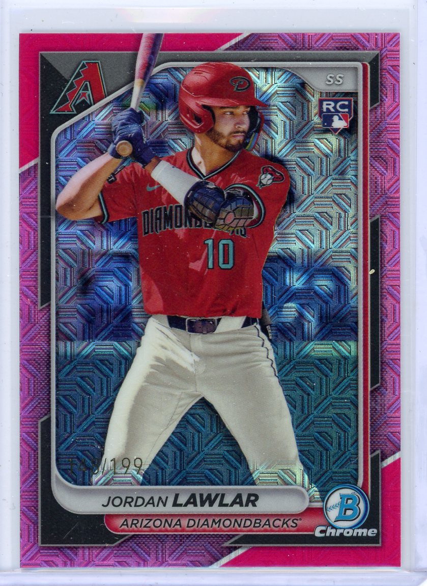 Jordan Lawlar 2024 Bowman Chrome Mega/Mojo pink ref. rookie card #'d 148/199