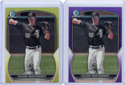 Colson Montgomery 2024 Bowman Chrome 2-card lot purple & yellow ref. #'d /250 /75