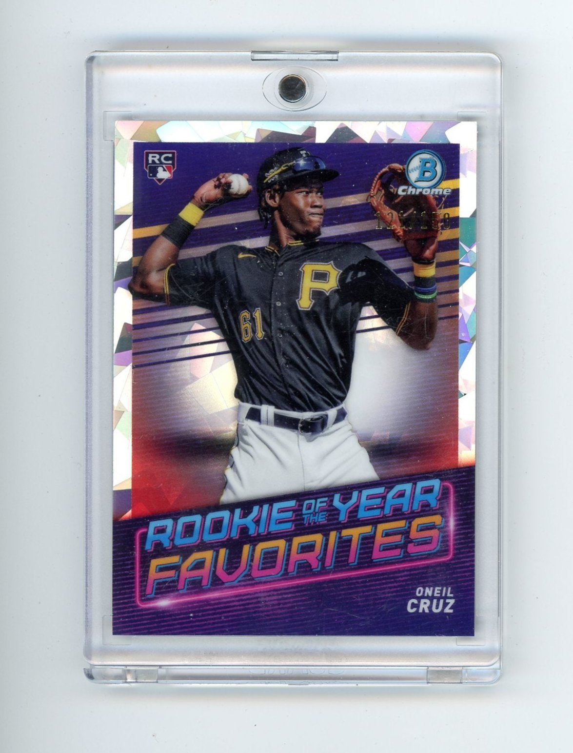 Oneil Cruz 2022 Bowman Chrome ROTY Favorites atomic ref. rookie card #'d 121/150
