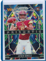 Jayden Daniels 2024 Panini Prizm Prizmatic Green Wave Rookie