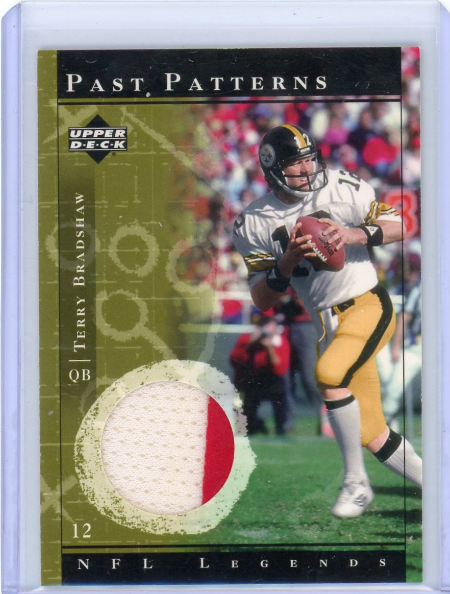 Terry Bradshaw 2001 Upper Deck Past Patterns NFL Legends Jersey patch
