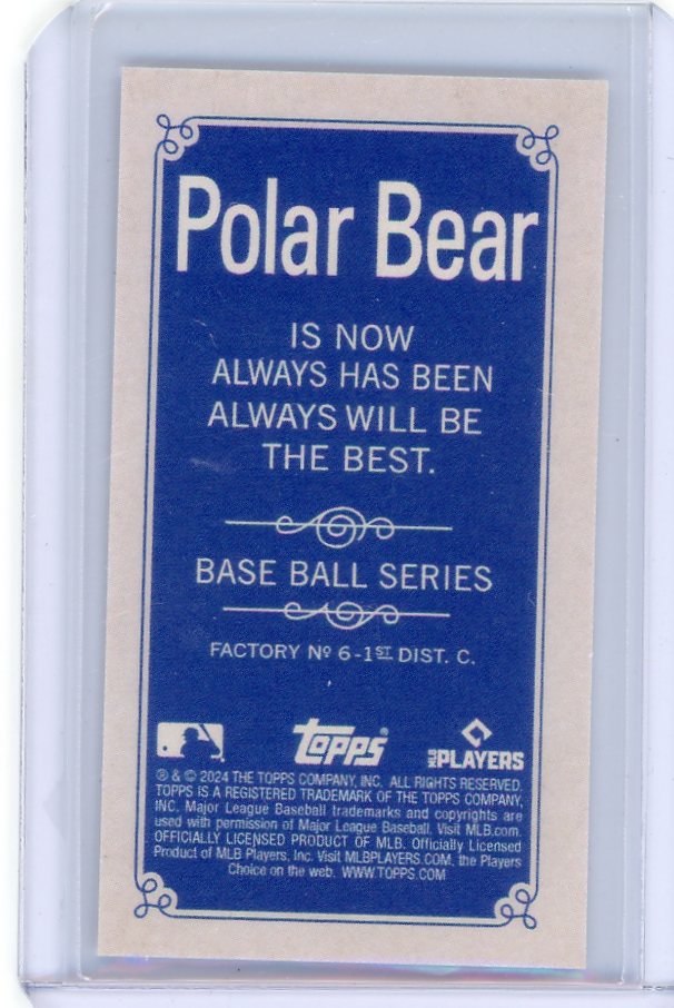 Wyatt Langford 2024 Topps T206 Polar Bear back rookie card 1:7 packs