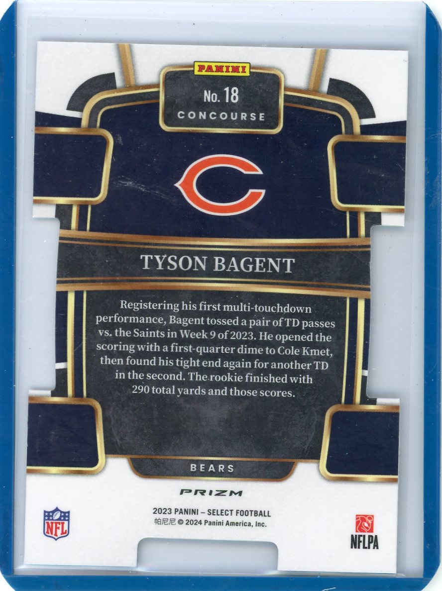 Tyson Bagent 2023 Panini Select Concourse Rookie Zebra Die-Cut SSP