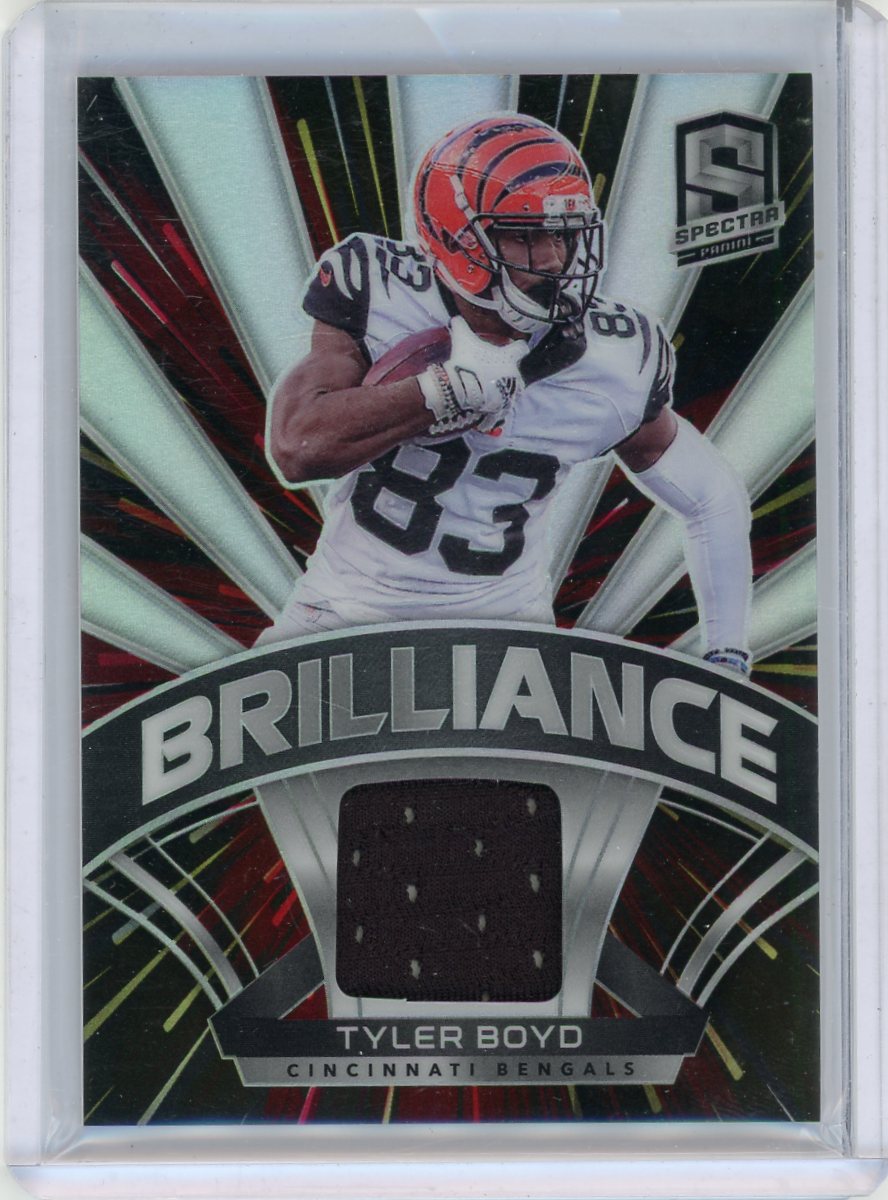 Tyler Boyd 2021 Panini Spectra Brilliance jersey relic #'d 46/60