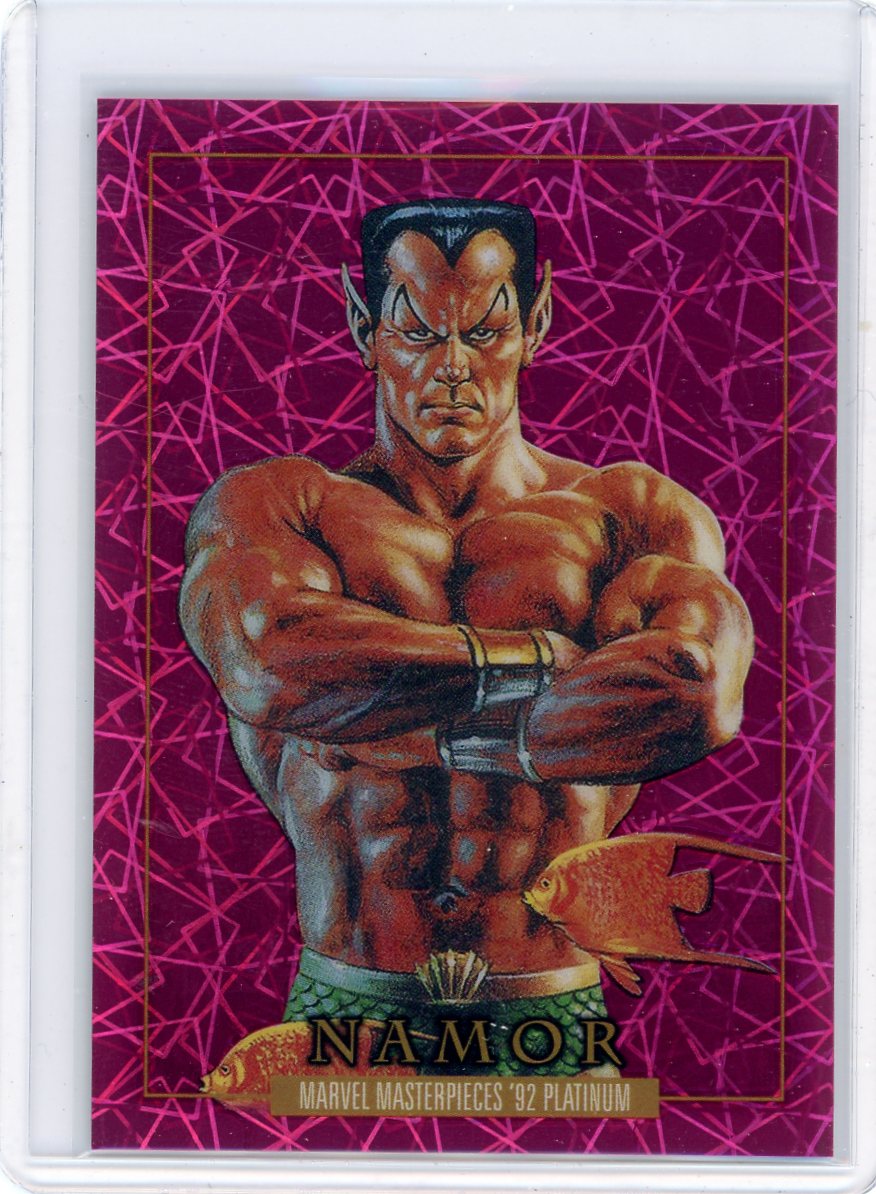 Namor 2024 Marvel Masterpieces '92 Platinum Pink Lasers #'d 673/992