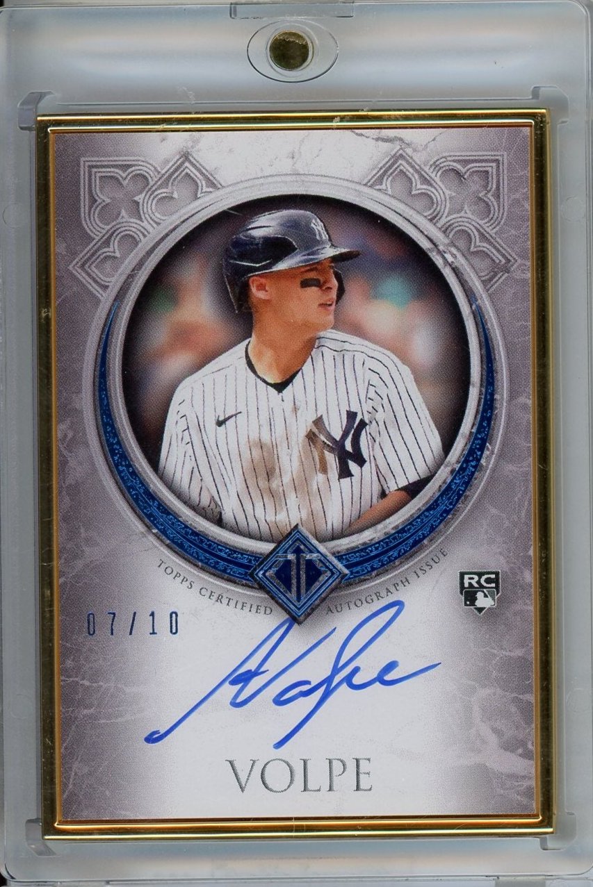 Anthony Volpe 2023 Topps Transcendent Rookie Autograph Gold Framed #'d 07/10