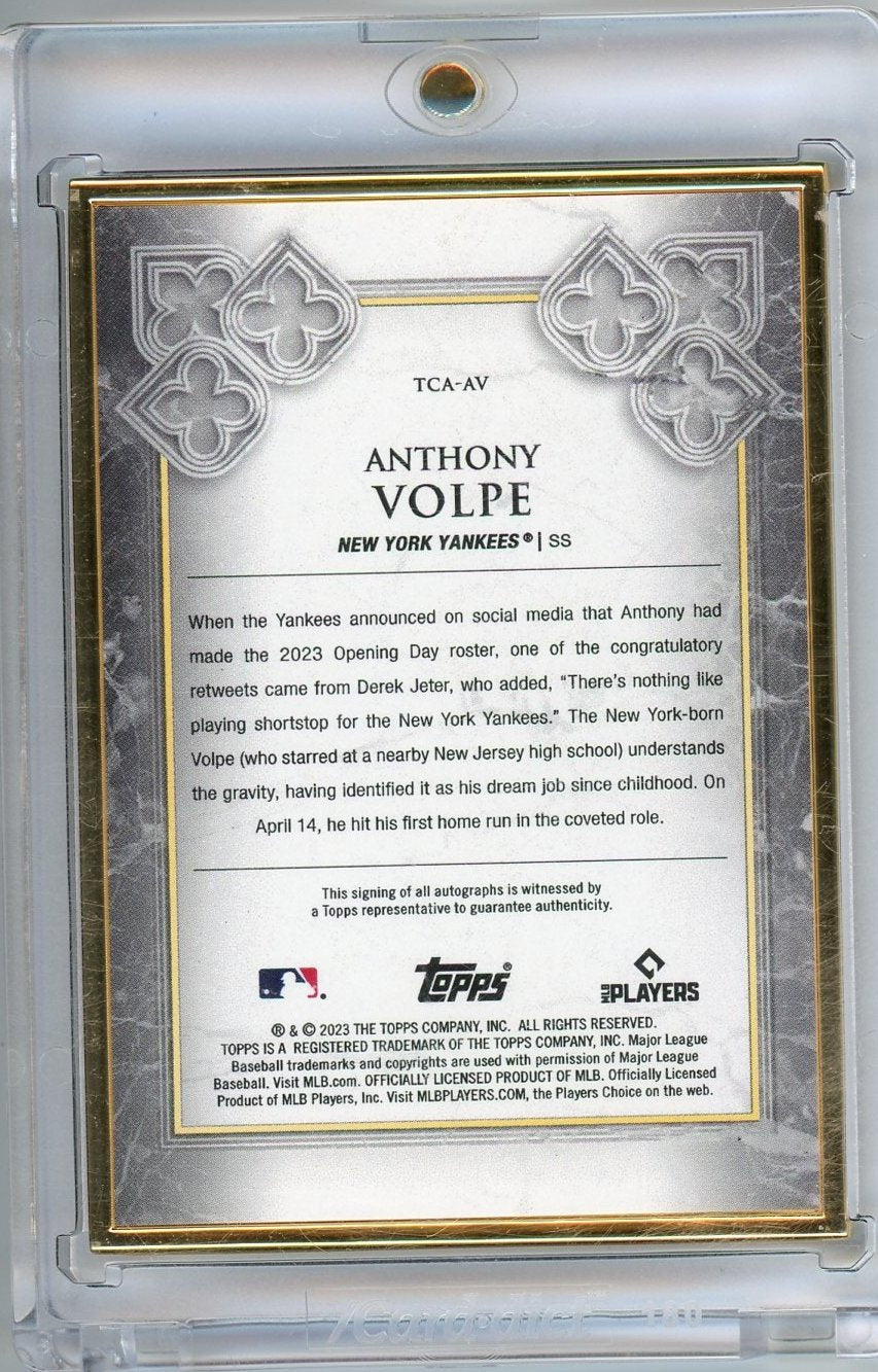 Anthony Volpe 2023 Topps Transcendent Rookie Autograph Gold Framed #'d 07/10