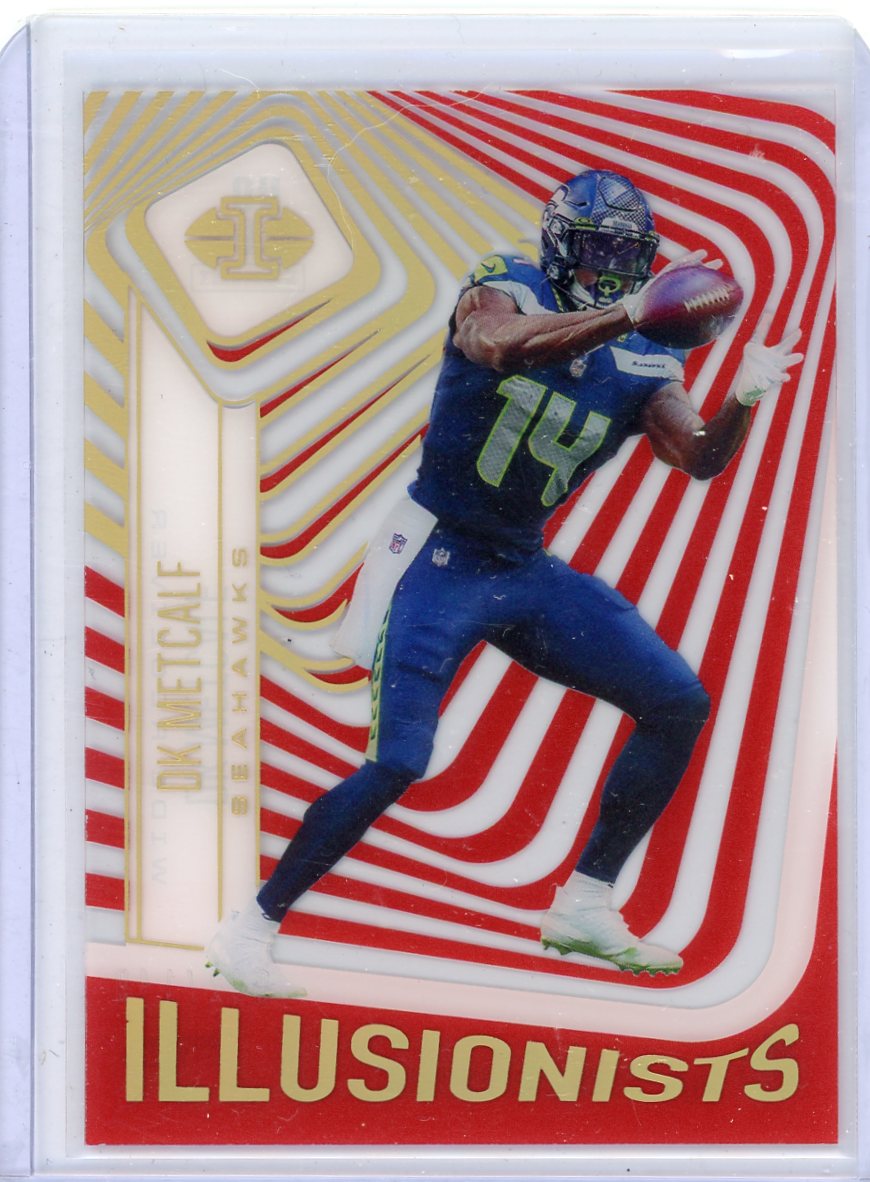 DK Metcalf 2021 Panini Illusions Illusionists red #'d 042/149