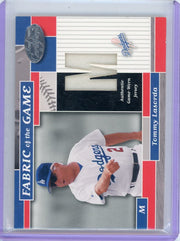 Tommy Lasorda 2002 Donruss Leaf Certified Fabric of the Game game-used jersey relic #'d 06/50