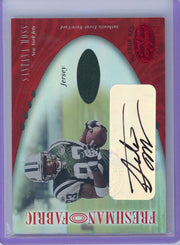 Santana Moss 2001 Donruss Leaf Certified Freshman Fabric RPA #'d 039/150