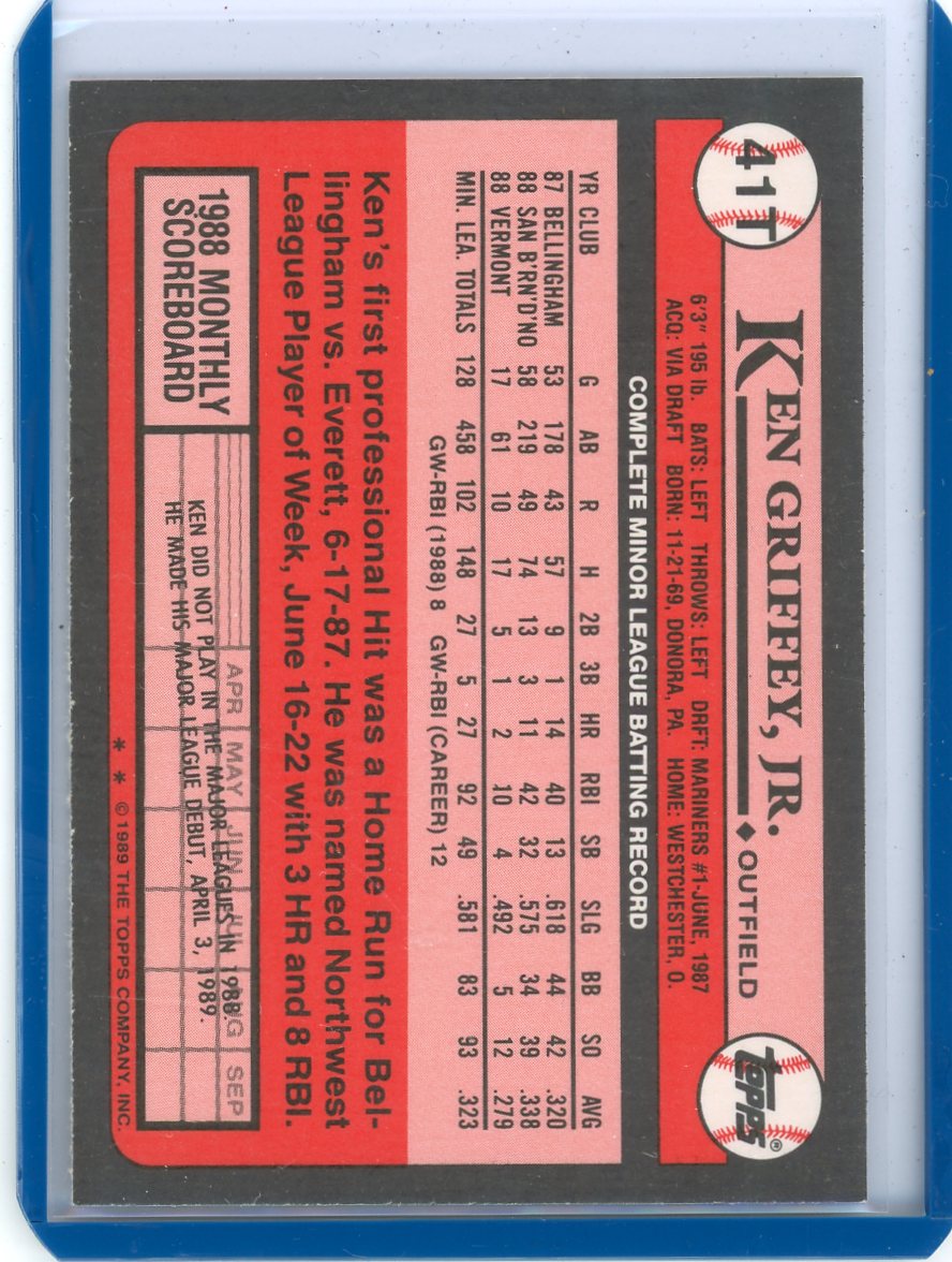 Ken Griffey Jr. 1989 Topps Traded #41T