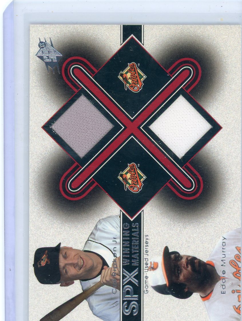 Cal Ripken Jr. Eddie Murray 2001 Upper Deck SPx Winning Material dual game-used jersey relics
