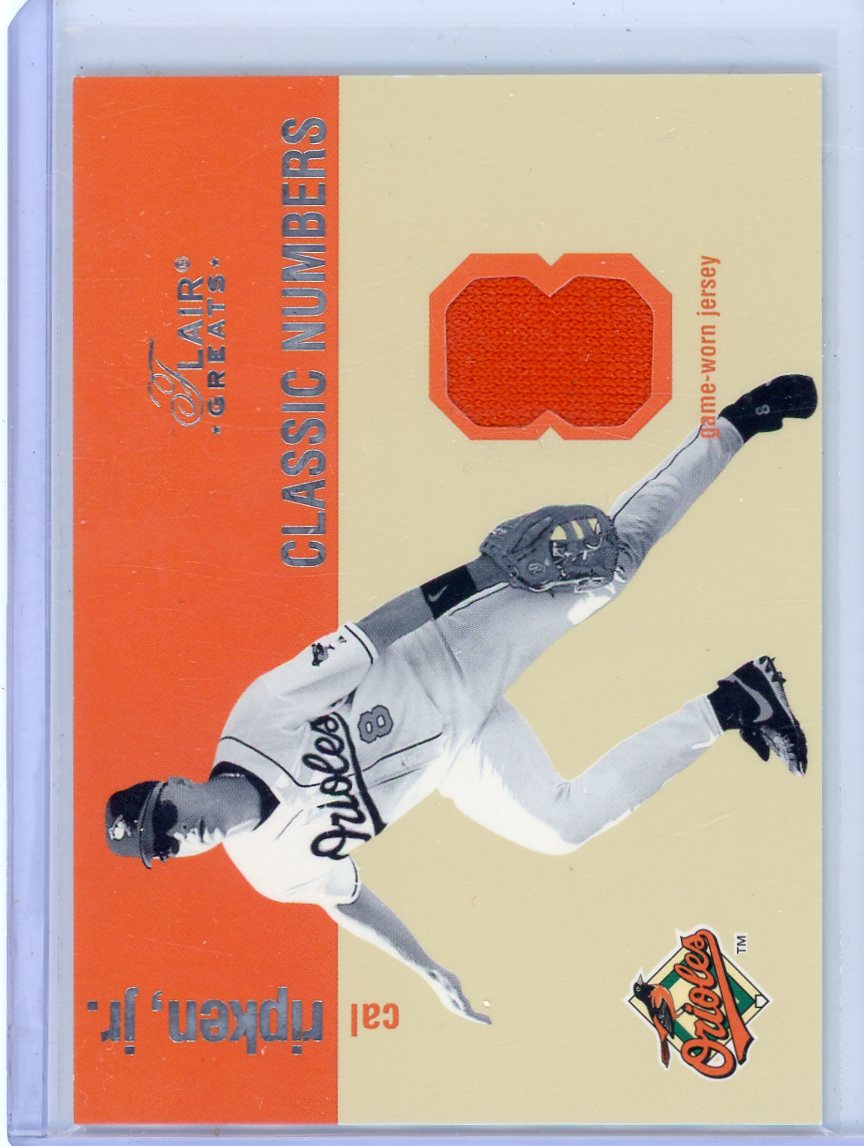 Cal Ripken Jr. 2003 Fleer Flair Greats Classic Numbers game-used jersey relic