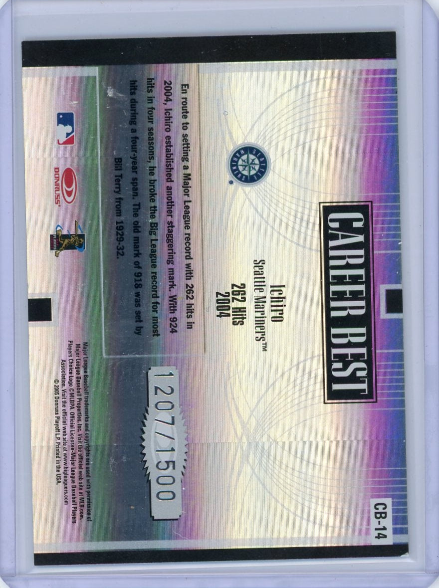 Ichiro 2005 Donruss Elite Career Best holo #'d 1207/1500