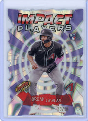 Jordan Lawlar 2024 Bowman's Best Impact Players die-cut lava ref. rookie card #'d 23/50