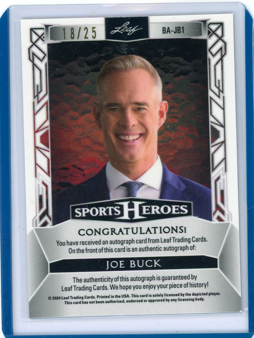 Joe Buck 2024 Leaf Sports Heroes autograph #'d 18/25