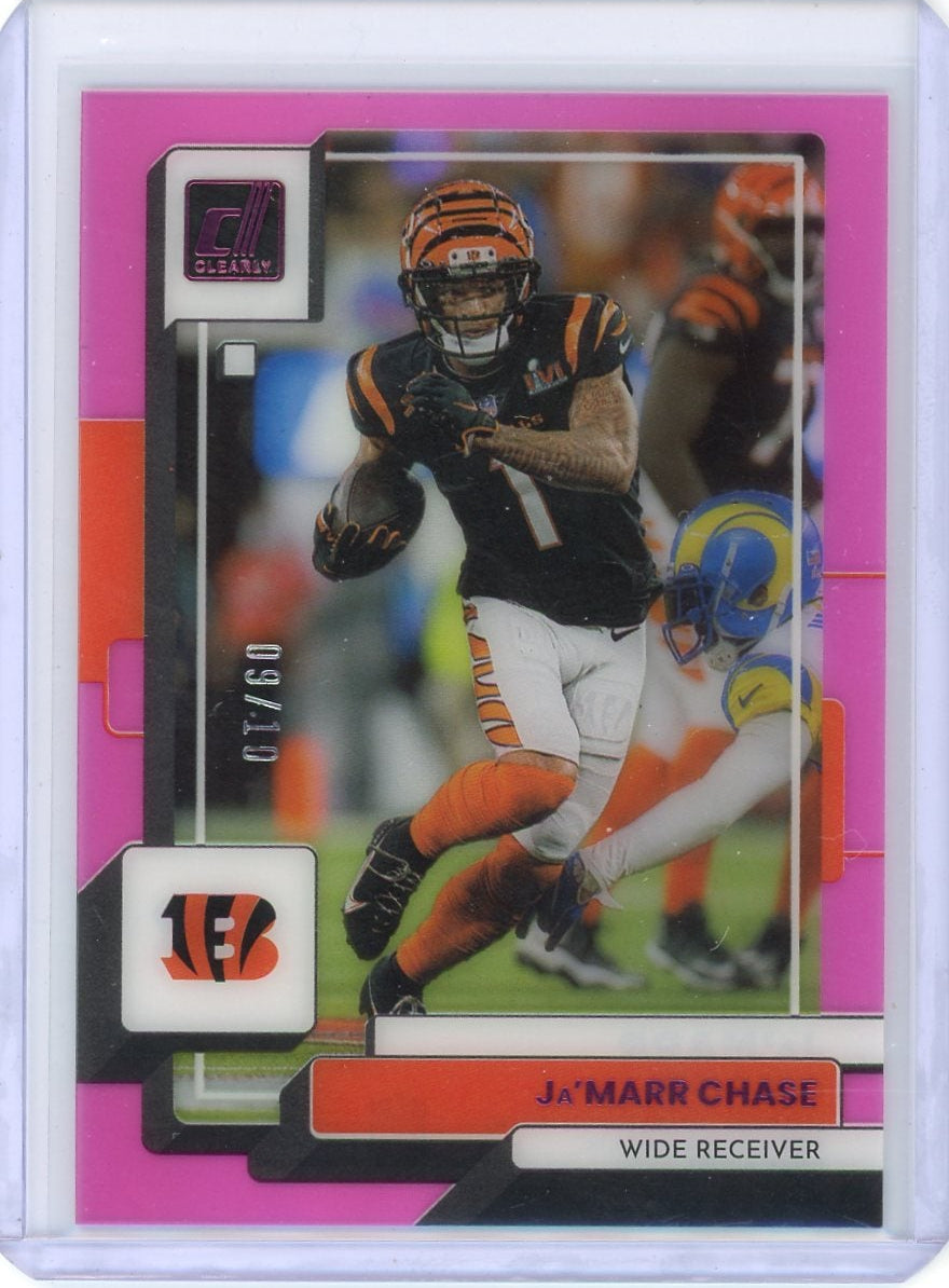 Ja'Marr Chase 2022 Panini Donruss Clearly Pink #'d 09/10