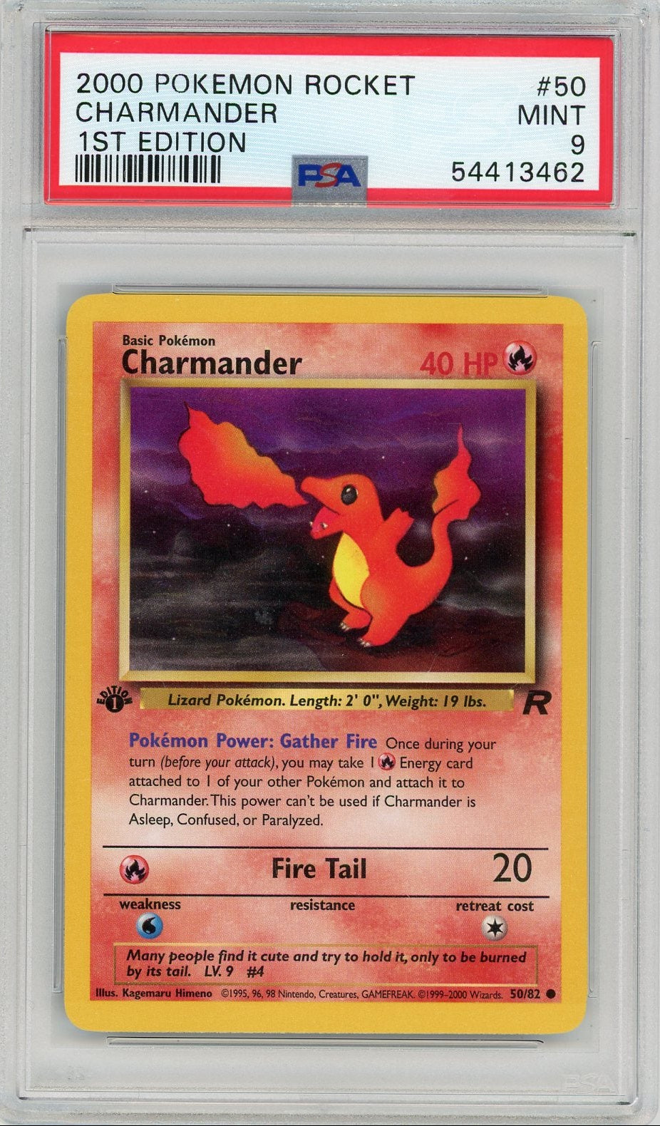 Charmander Pokémon Team Rocket 1st Edition #50/82 PSA 9