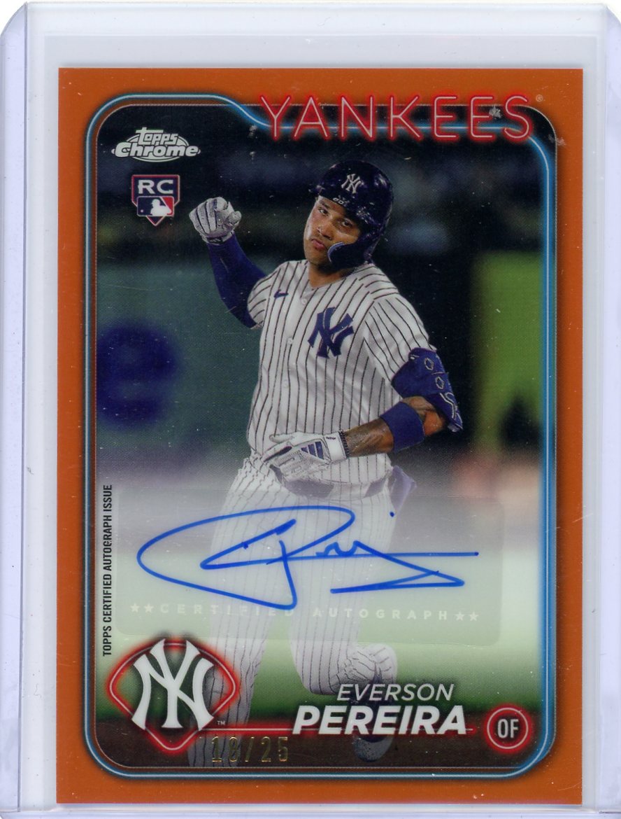 Everson Pereira 2024 Topps Chrome Update Orange ref. autograph rookie card #'d 18/25