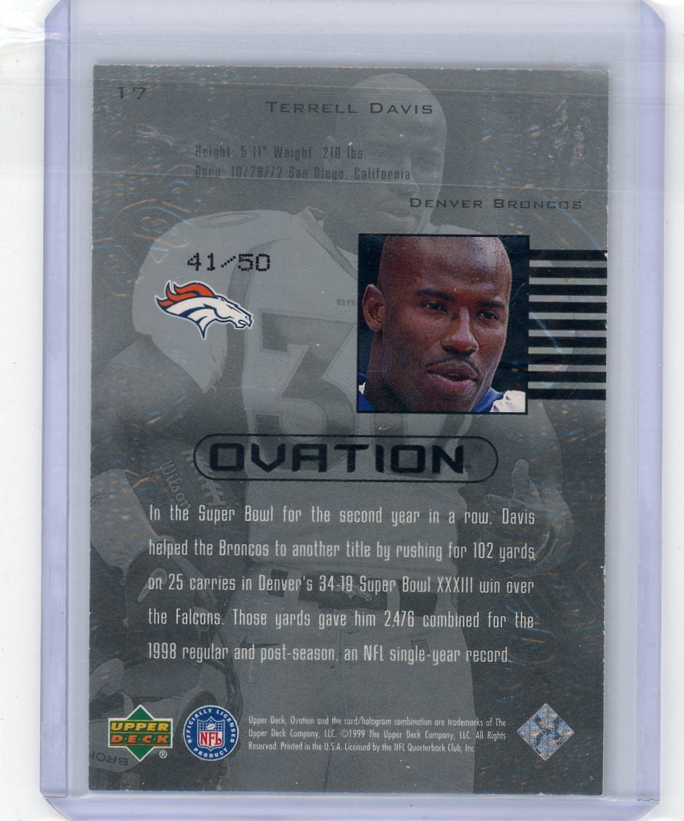 Terrell Davis 1999 Upper Deck Standing Ovation #'d 41/50