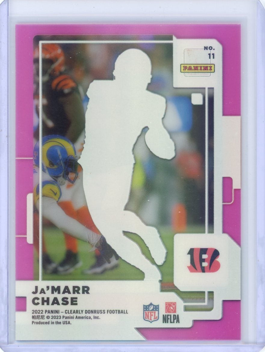Ja'Marr Chase 2022 Panini Donruss Clearly Pink #'d 09/10