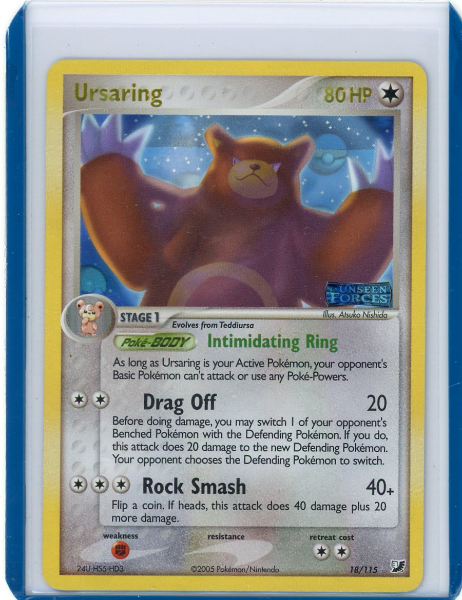 Ursaring Pokémon EX Unseen Forces Reverse Stamped Holofoil #18/115