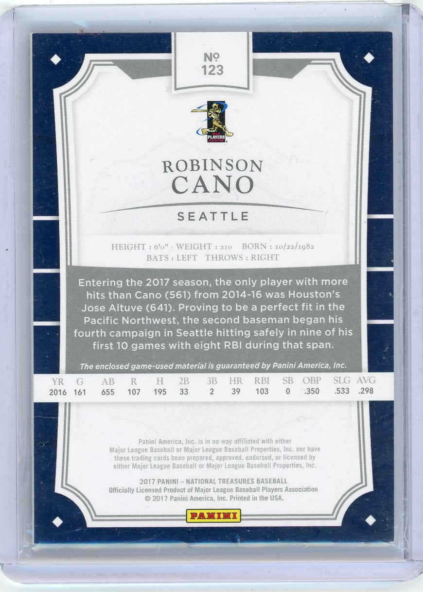 Robinson Cano 2017 Panini National Treasures relic gold #'d 10/15