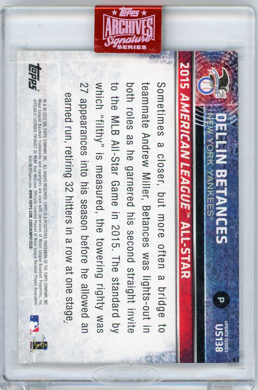 Dellin Betances 2019 Topps Archives Signature '15 Topps auto #'d 03/20