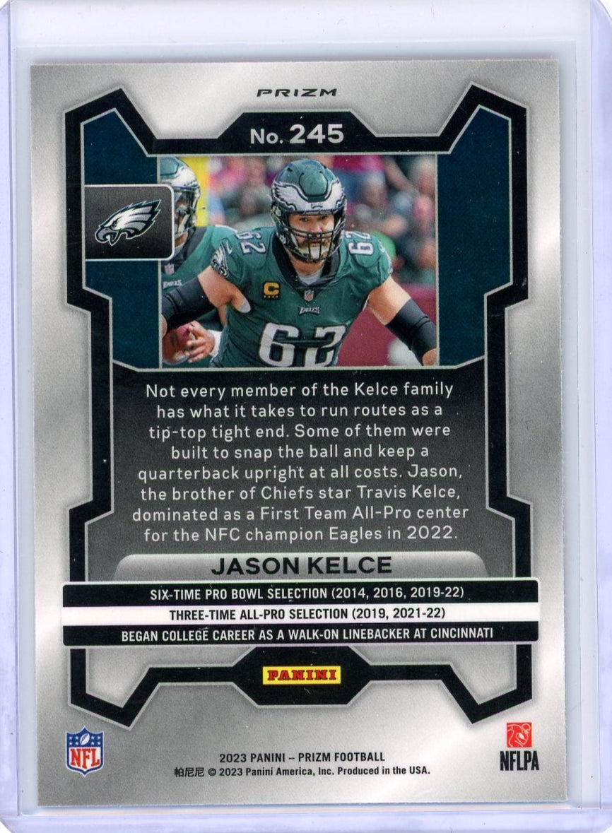 Jason Kelce 2023 Panini Prizm Red Sparkle SP