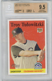Troy Tulowitzki 2006 Topps Heritage rookie card BGS 9.5