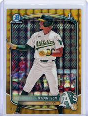 Dylan Fien 2025 1st Bowman Chrome gold geometric ref. #'d 40/50