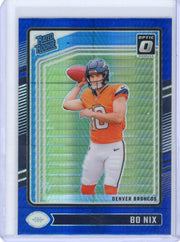 Bo Nix 2024 Panini Donruss Optic Rated Rookie Blue Hyper Prizm
