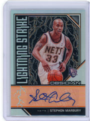 Stephon Marbury 2019-20 Panini Obsidian Lightning Strike autograph #'d 10/35