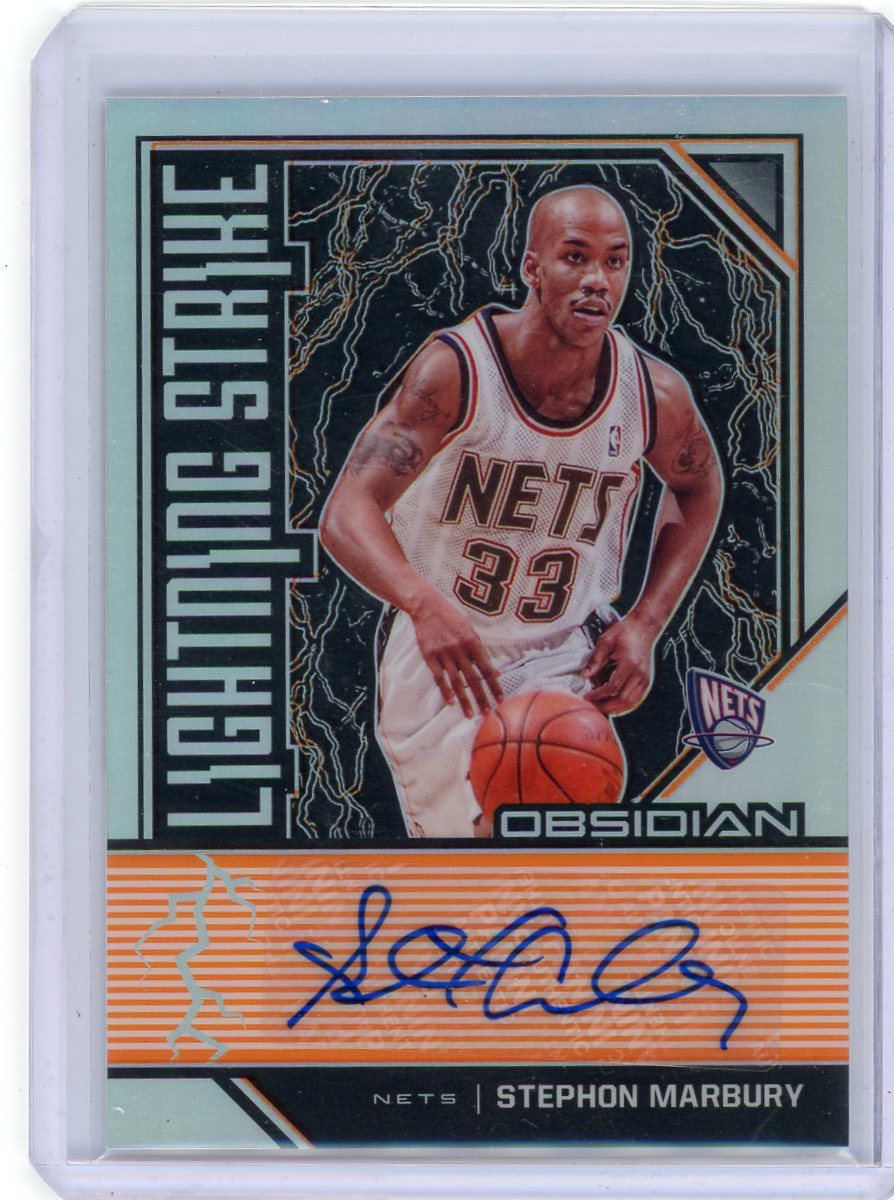 Stephon Marbury 2019-20 Panini Obsidian Lightning Strike autograph #'d 10/35