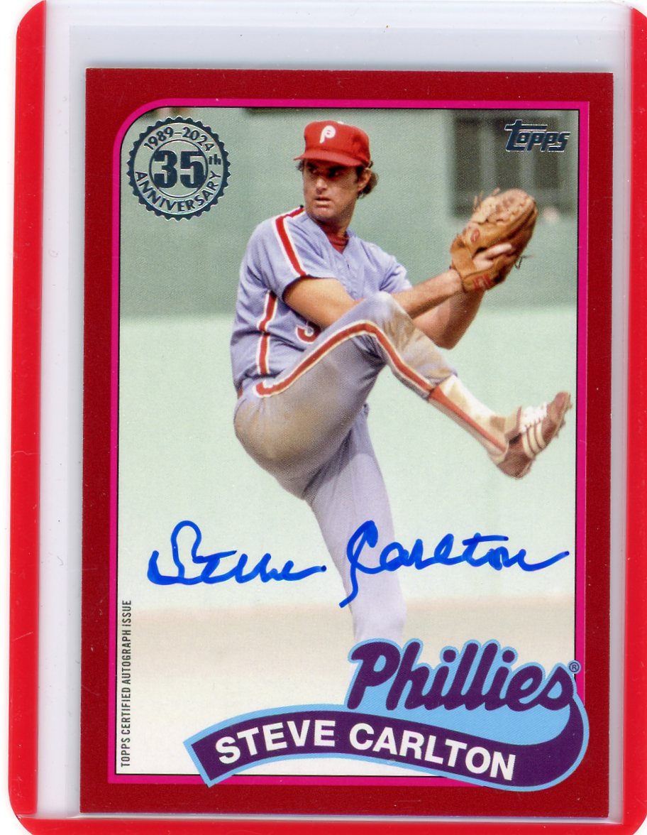Steve Carlton 2024 Topps 35th Anniversary autograph red #'d 19/25