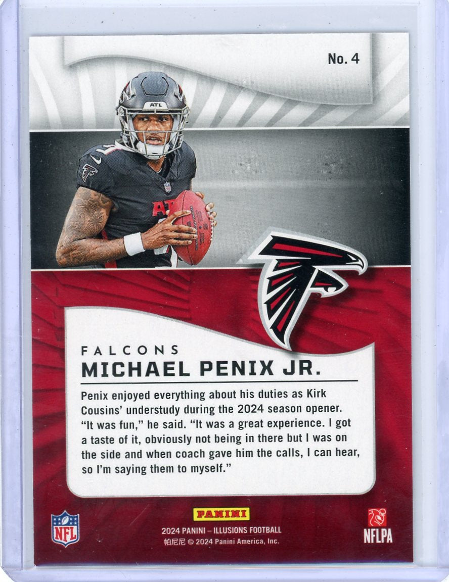 Michael Penix Jr. 2024 Panini Illusions Red Blue Stardust RC