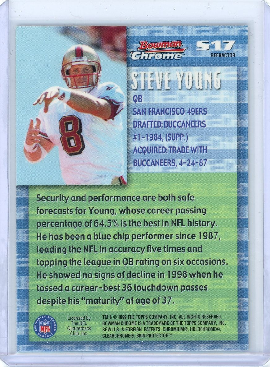Steve Young 1999 Bowman Chrome Stock in the game #517